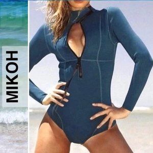NEW MIKOH Neoprene Front Zip, Teal Blue Wetsuit, One Piece